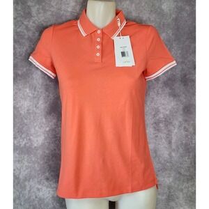 Swing Control Womens XS Polo Golf Tennis Shirt Top Coral Short Sleeve Button NEW